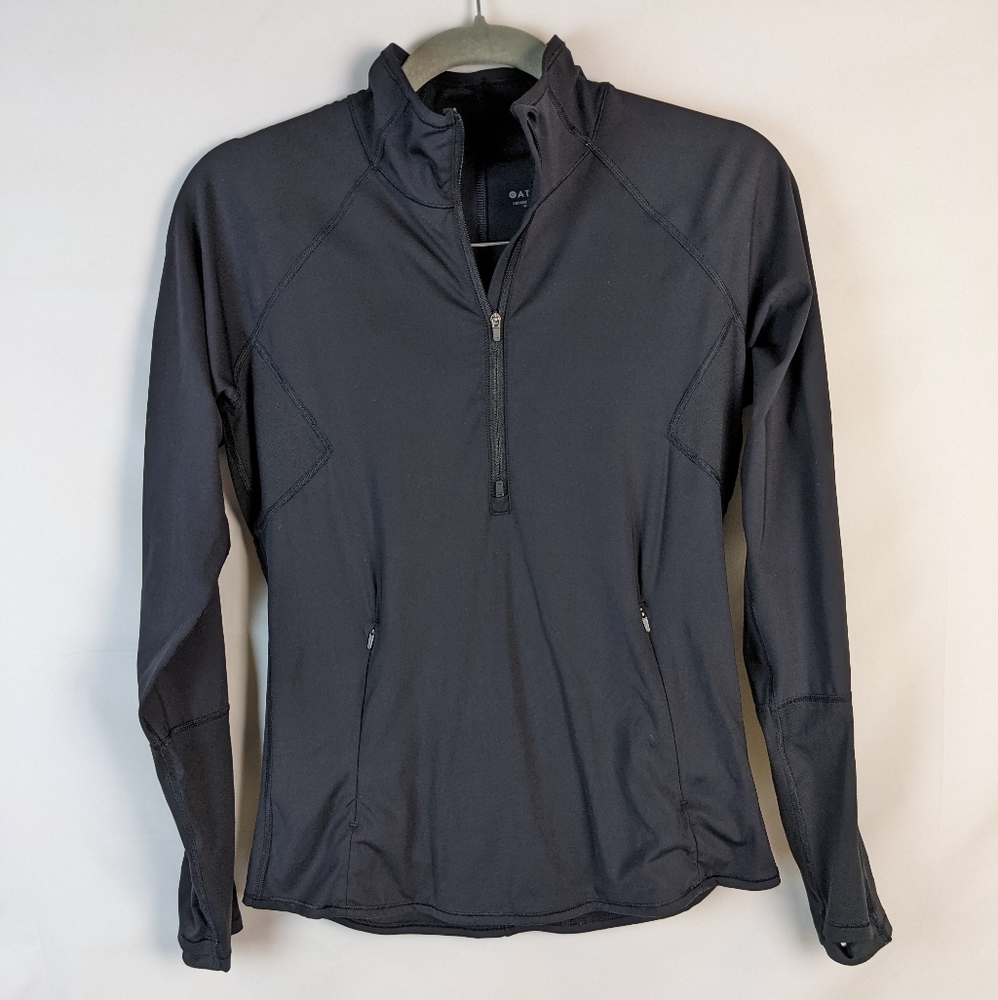 Athleta Eclipse Black Long Sleeve Athletic Top Medium